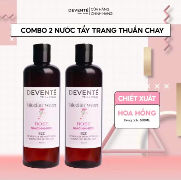 Combo Nước Tẩy Trang Thuần Chay DEVENTE 500ML & Toner Cân Bằng Da DEVENTE 310ML - Ảnh 2