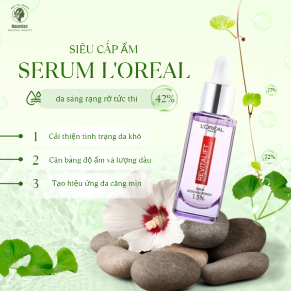 Serum Siêu Cấp Ẩm Hỗ Trợ Sáng Da L'Oréal Paris Pure Hyaluronic Acid 1.5% 30ml