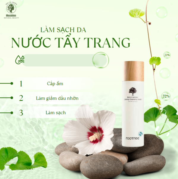 Nước tẩy trang Thuần chay ROOTREE Mobitherapy Calming làm dịu da cho da nhạy cảm 250ml - Ảnh 2